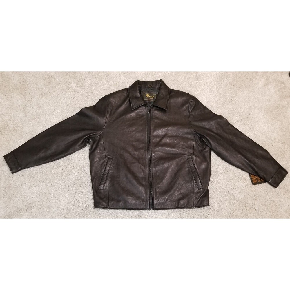 Reed American Style Bomber Jacket - Quality Leather - Mens Sz L Black New w Tags